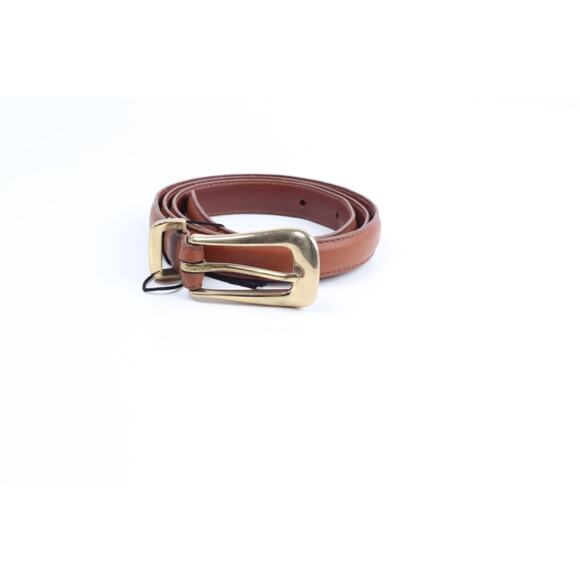 Coach Brown Leather Skinny Belt Handcrafted Cowhide Gold Buckle Women Size L - Picture 2 of 13